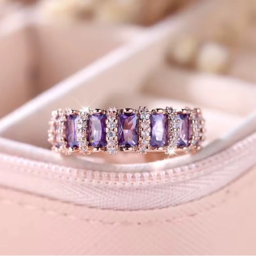 Luxury Purple Zircon Stone Ring.